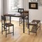 Rustic Brown 4-Piece MDF and Steel Dining Table Set Included Space-Saving Bench and Chairs